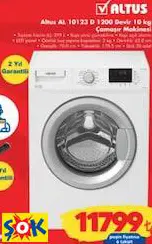 ALTUS AL 10123 D 1200 DEVİR 10KG ÇAMAŞIR MAKİNESİ